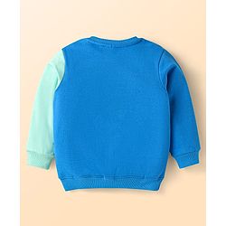 Babyhug Disney Cotton Knit Full Sleeves Cut & Sew T-Shirt & Lounge Pant Set with Mickey & Friends Graphics - Blue & Light Green
