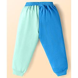 Babyhug Disney Cotton Knit Full Sleeves Cut & Sew T-Shirt & Lounge Pant Set with Mickey & Friends Graphics - Blue & Light Green