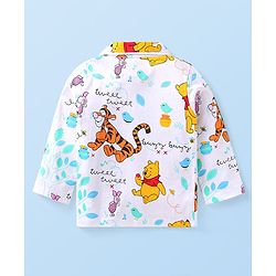 Babyhug Disney Single Jersey Knit Full Sleeves Night Suit With Winnie & Friends Print - White