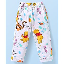 Babyhug Disney Single Jersey Knit Full Sleeves Night Suit With Winnie & Friends Print - White