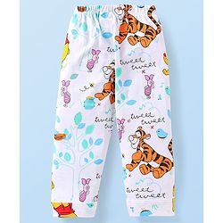 Babyhug Disney Single Jersey Knit Full Sleeves Night Suit With Winnie & Friends Print - White