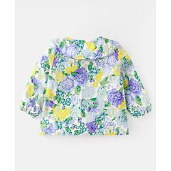 Babyhug Rayon Woven Full Sleeves Top With Floral Print - Yellow