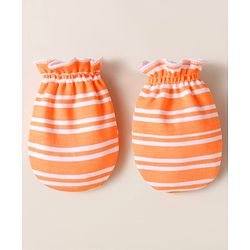 Babyhug Interlock Mittens With Animal Print Pack of 3 - Orange Green & Purple