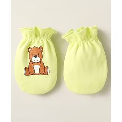 Babyhug Interlock Mittens With Animal Print Pack of 3 - Orange Green & Purple