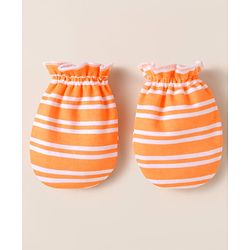 Babyhug Interlock Mittens With Animal Print Pack of 3 - Orange Green & Purple