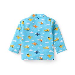 Babyhug Cotton Knit Full Sleeves Night Suit with Dino Print - Black