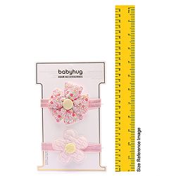 Babyhug Free Size Headbands With Floral Applique Pack of 2 - Pink