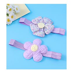 Babyhug Free Size Headbands With Floral Applique Pack of 2 - Purple