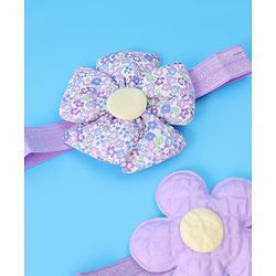 Babyhug Free Size Headbands With Floral Applique Pack of 2 - Purple
