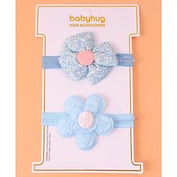 Babyhug Free Size Headbands With Floral Applique Pack of 2 - Purple