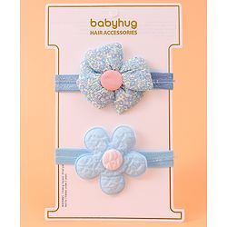 Babyhug Free Size Headbands With Floral Applique Pack of 2 - Purple