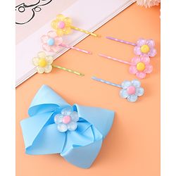 Babyhug Hair Pins & Clips with Floral Applique Free Size Pack of 7 - Multicolor