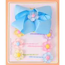 Babyhug Hair Pins & Clips with Floral Applique Free Size Pack of 7 - Multicolor