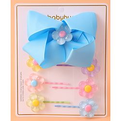 Babyhug Hair Pins & Clips with Floral Applique Free Size Pack of 7 - Multicolor