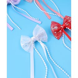 Babyhug Sequin Embellished Bow & Butterfly Clips Free Size Pack of 4 - Multicolor