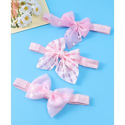 Babyhug Headbands with Bow Applique Free Size Pack of 3 - Pink
