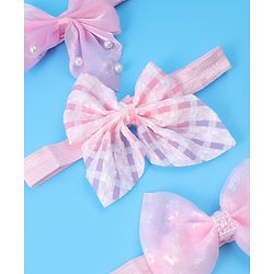 Babyhug Headbands with Bow Applique Free Size Pack of 3 - Pink
