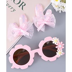 Babyhug Hair Clip And Sunglasses Combo Set Free Size - Pink