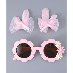 Babyhug Hair Clip And Sunglasses Combo Set Free Size - Pink