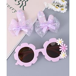 Babyhug Hair Clip And Sunglasses Combo Set Free Size - Purple