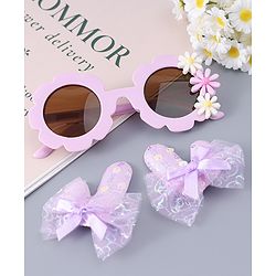 Babyhug Hair Clip And Sunglasses Combo Set Free Size - Purple