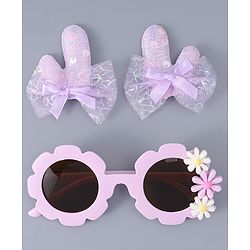 Babyhug Hair Clip And Sunglasses Combo Set Free Size - Purple