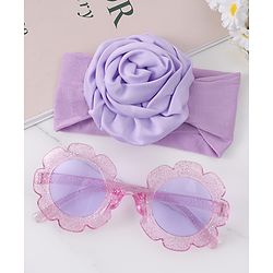 Babyhug Hairband & Sunglasses Combo Set with Floral Applique Free Size - Pink