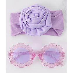 Babyhug Hairband & Sunglasses Combo Set with Floral Applique Free Size - Pink