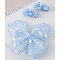 Babyhug Hair Accessories & Sunglasses Combo Set with Floral Applique Free Size - Blue