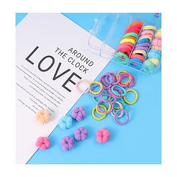 Babyhug Hair Rubber Bands Pack of 60 - Multicolor