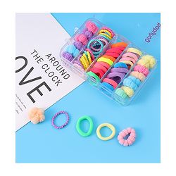 Babyhug Hair Rubber Bands Pack of 60 - Multicolor
