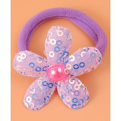 Babyhug Hair Rubber Bands With Floral Applique Pack of 6 - Blue PInk & Purple