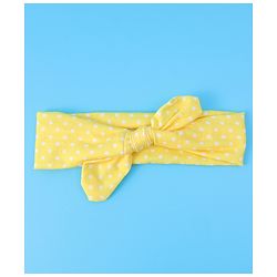 Babyhug Headbands with Bow Applique & Polka Dots Print Free Size Pack of 3 - White & Yellow