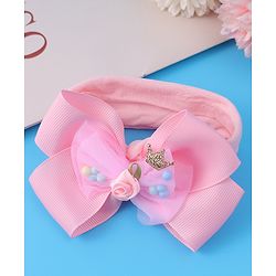 Babyhug Headband With Bow Applique - Pink