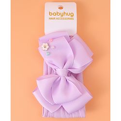Babyhug Headband With Bow Applique - Purple