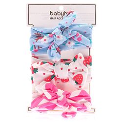 Babyhug Headbands With Bow Applique Pack of 3 - Multicolor