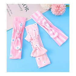 Babyhug Headbands with Bow Applique & Floral Print Free Size Pack of 3 - Pink