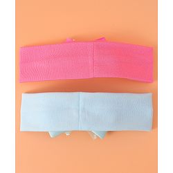 Babyhug Headbands With Bow Applique Pack of 2 - Pink & Green