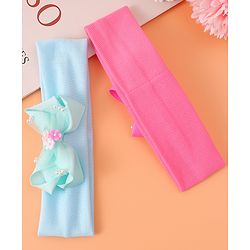 Babyhug Headbands With Bow Applique Pack of 2 - Pink & Green