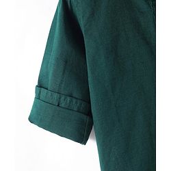 Babyhug Cotton Knit Full Sleeves Solid Collar Shirt - Dark Green