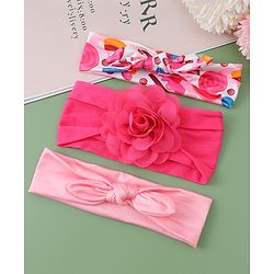 Babyhug Headbands with Bow Applique Free Size Pack of 3 - Pink