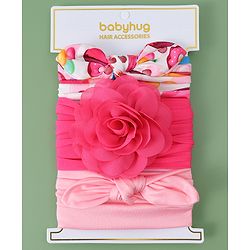 Babyhug Headbands with Bow Applique Free Size Pack of 3 - Pink