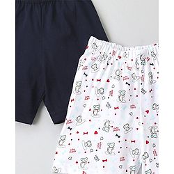 Babyhug Shorts Puppy Print Pack of 2 - Navy White