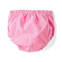 Babyhug Cotton Woven Knee Length Checks Print Frock With Bloomers & Hat - Pink