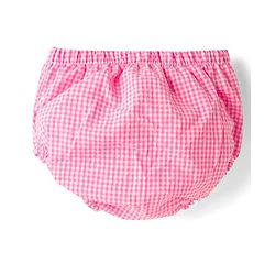 Babyhug Cotton Woven Knee Length Checks Print Frock With Bloomers & Hat - Pink
