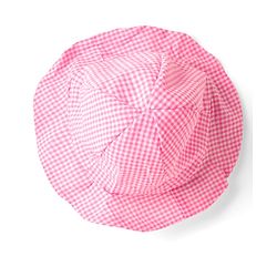 Babyhug Cotton Woven Knee Length Checks Print Frock With Bloomers & Hat - Pink