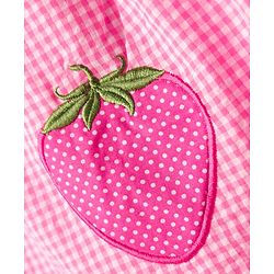 Babyhug Cotton Woven Knee Length Checks Print Frock With Bloomers & Hat - Pink