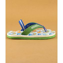 Cute Walk by Babyhug Flip Flops with Back Strap Closure & Star Print - Green
