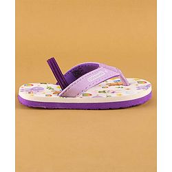 Cute Walk by Babyhug Flip Flops with Back Strap Closure & Elephant Print - Lilac