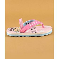 Cute Walk by Babyhug Flip Flops with Back Strap Closure & Fox Print - Pink